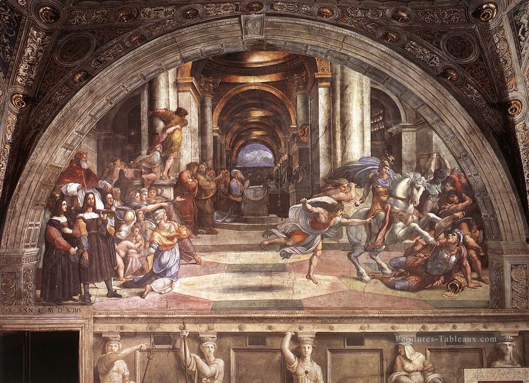 L’expulsion d’Héliodore du Temple Renaissance Raphaël Peintures à l'huile